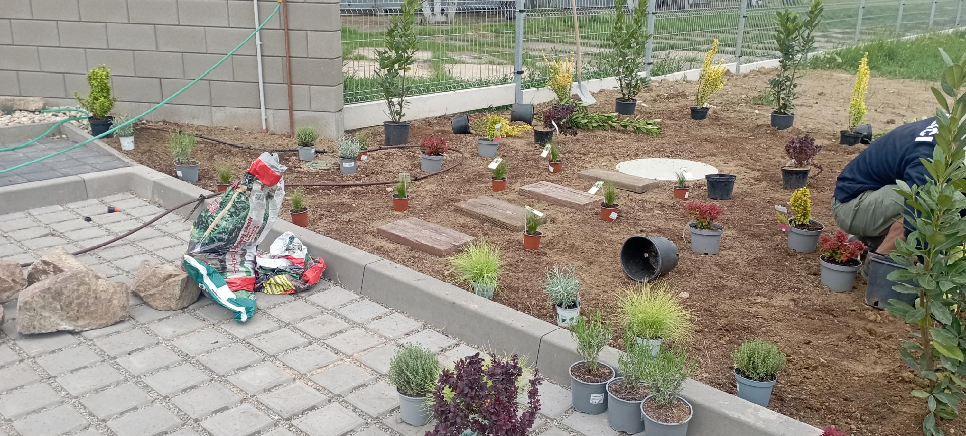 Úprava okrasného záhonu před realizací