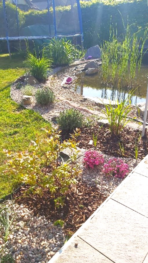 Úprava prostoru s jezírkem po realizaci